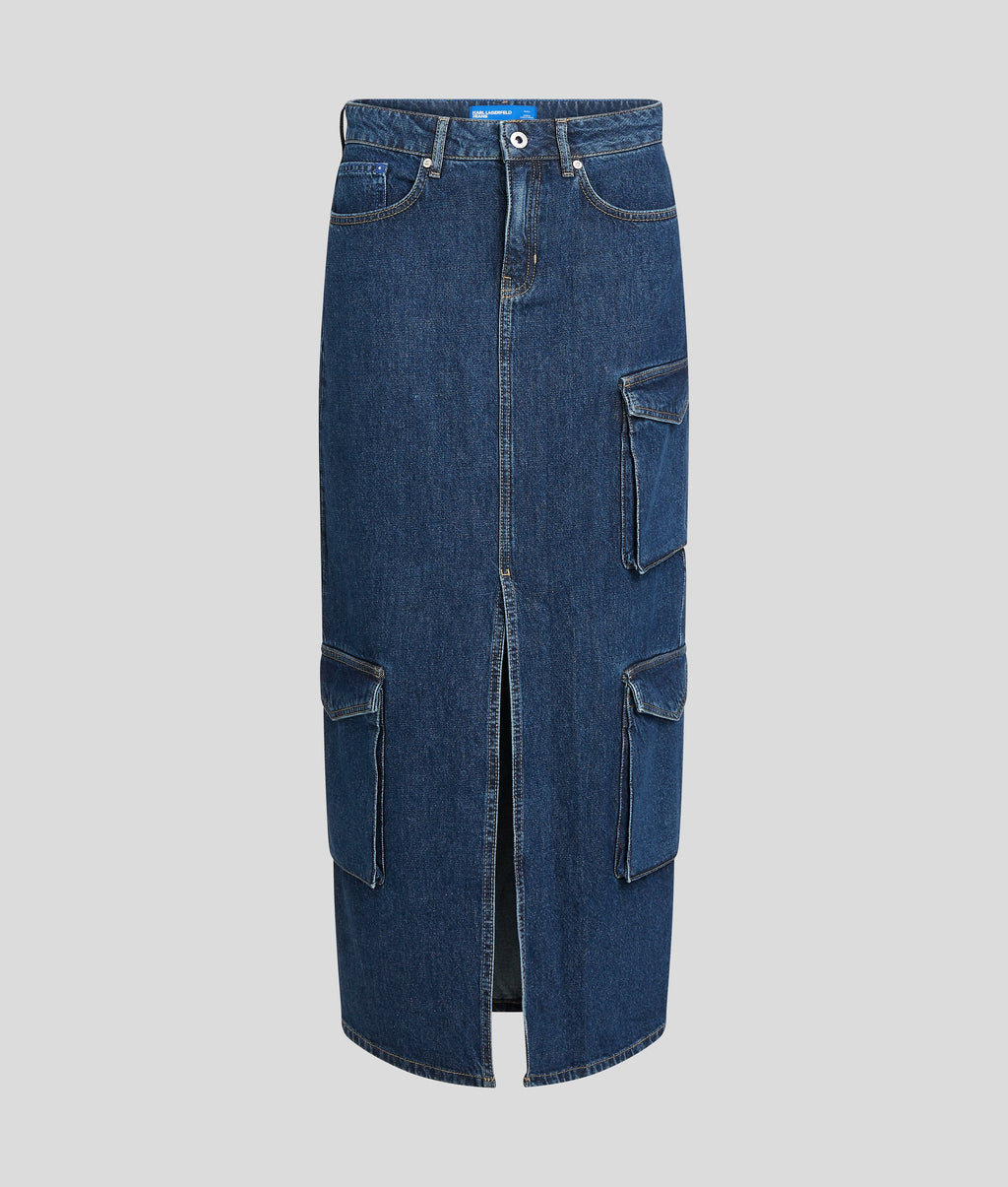 UTILITY DENIM MAXI SKIRT
