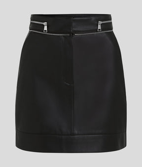 FAUX-LEATHER ZIP DETAIL SKIRT