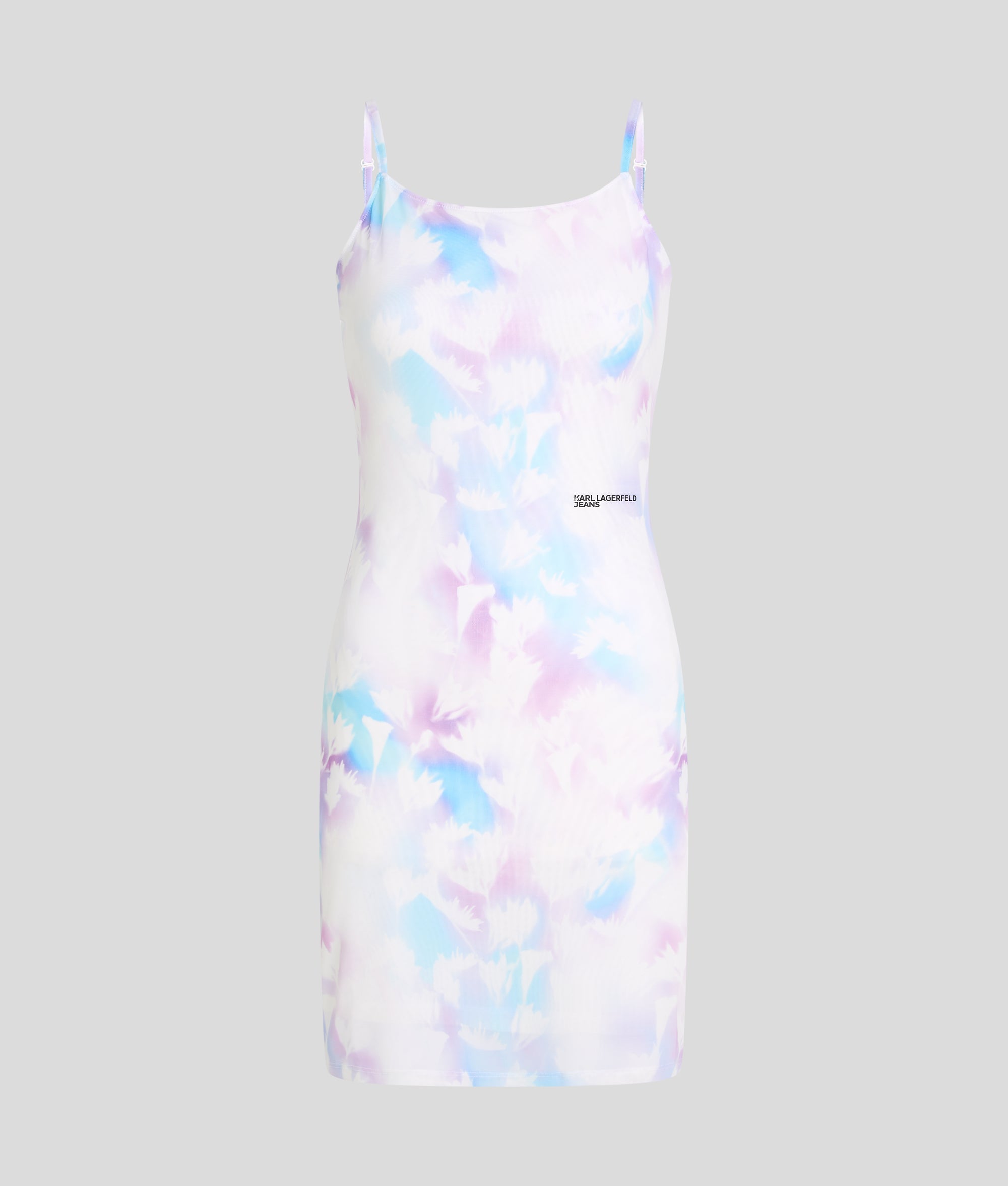 FLORAL-PRINT MESH DRESS