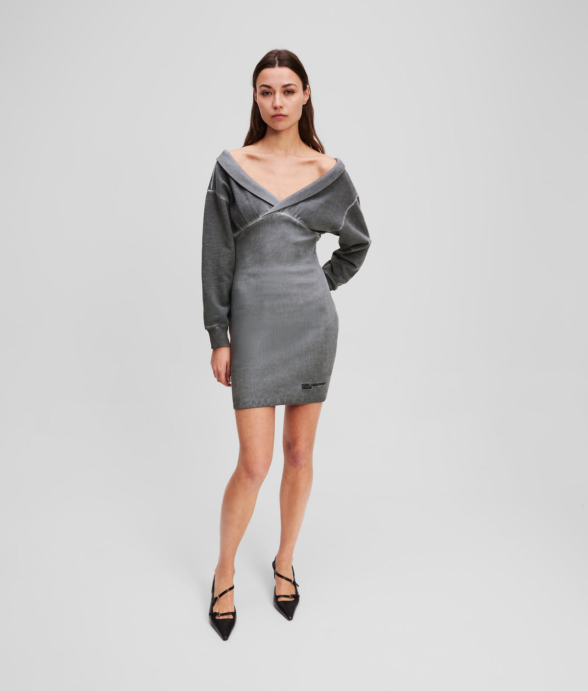 OFF-SHOULDER JUMPER DRESS