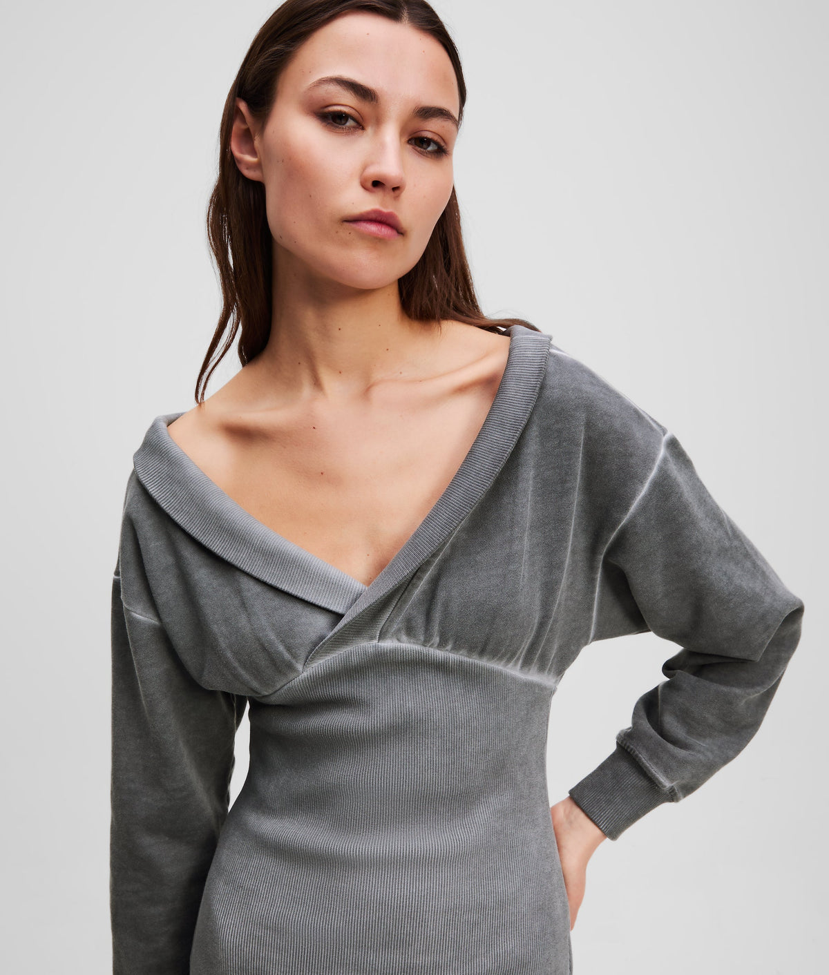OFF-SHOULDER JUMPER DRESS