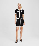 CONTRAST PIPING POLO DRESS