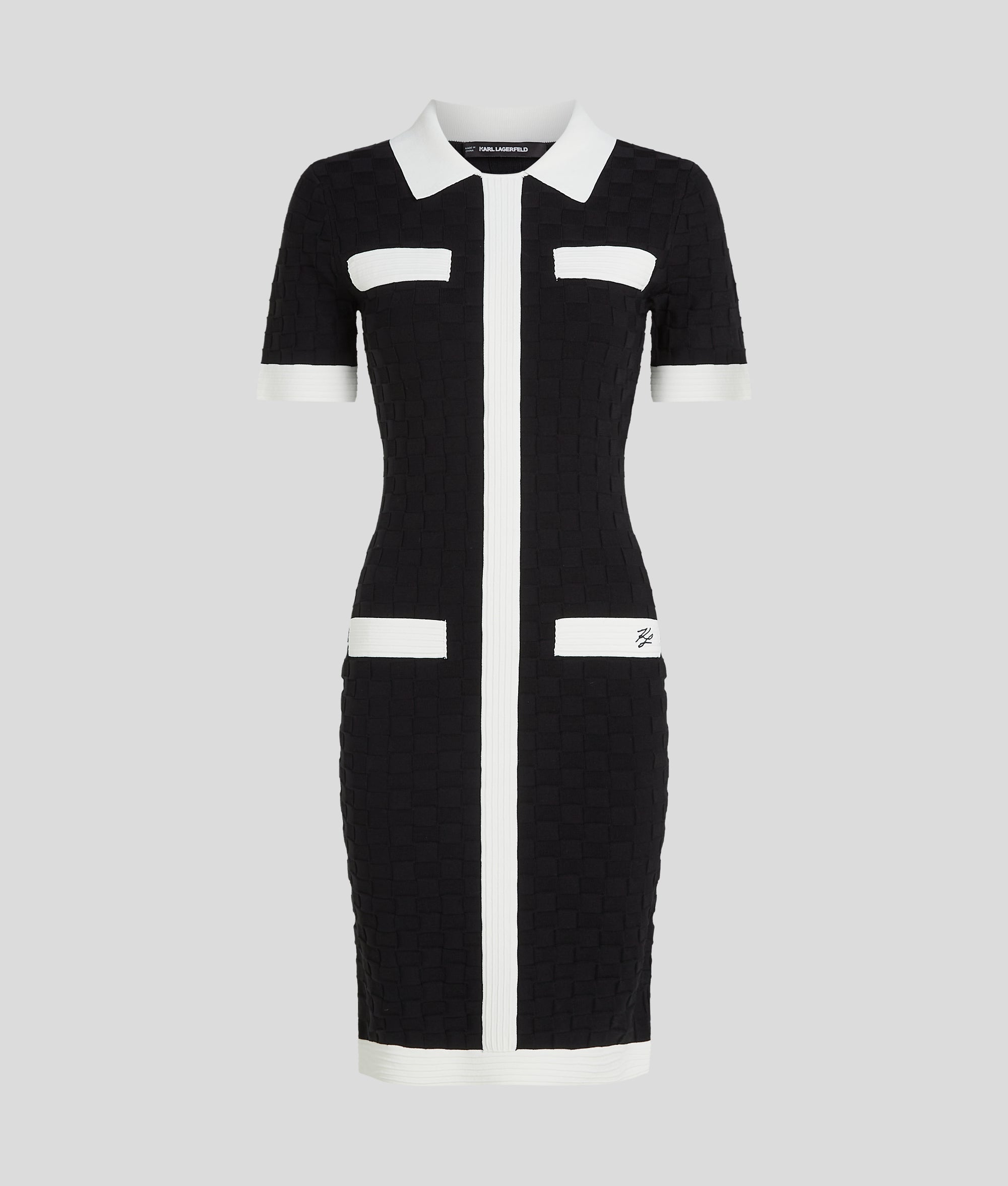 CONTRAST PIPING POLO DRESS