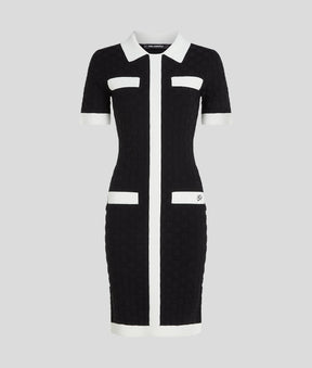 CONTRAST PIPING POLO DRESS