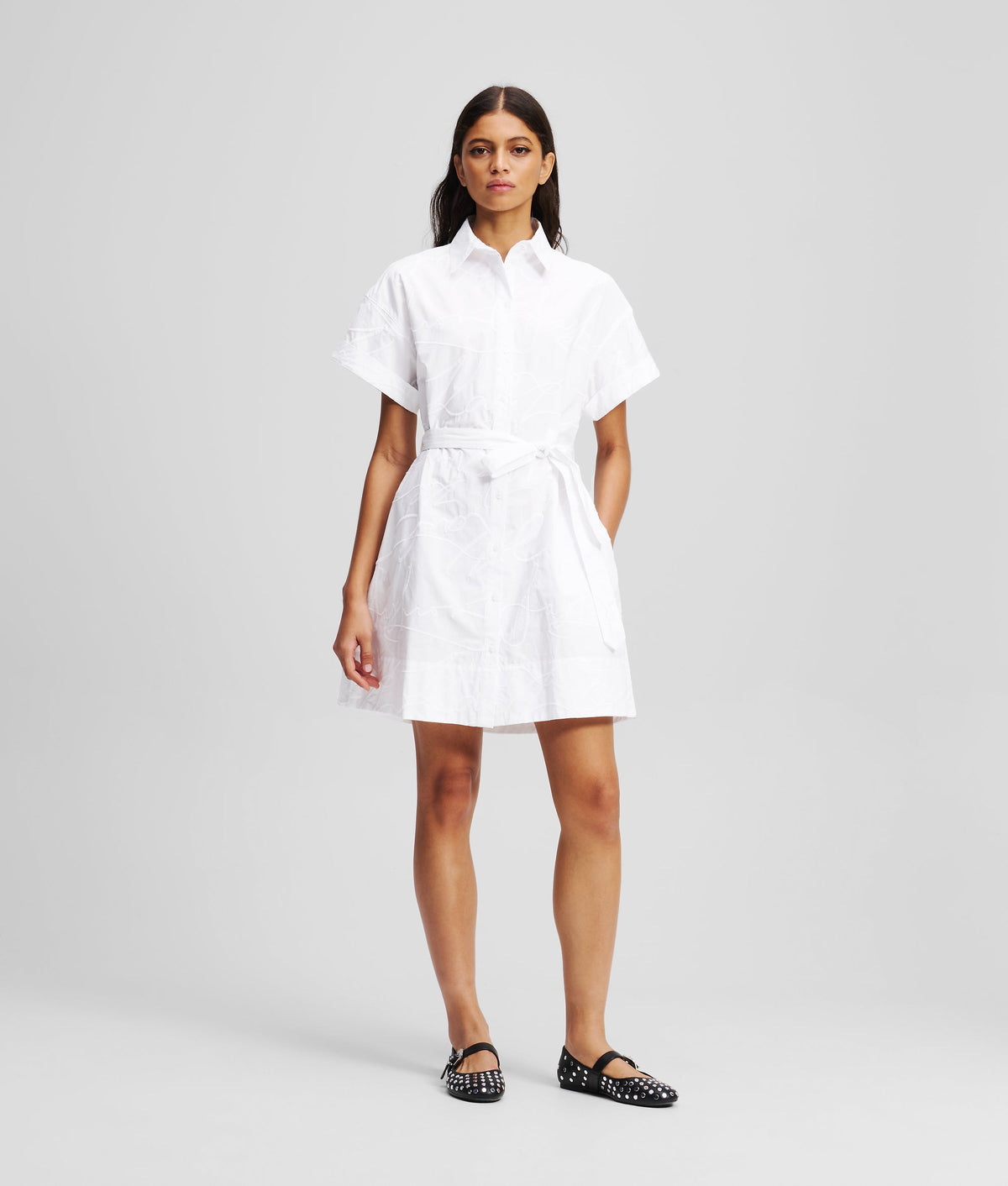 EMBROIDERED SHIRT DRESS