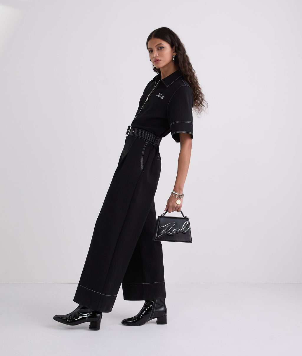 CONTRAST STITCH JUMPSUIT