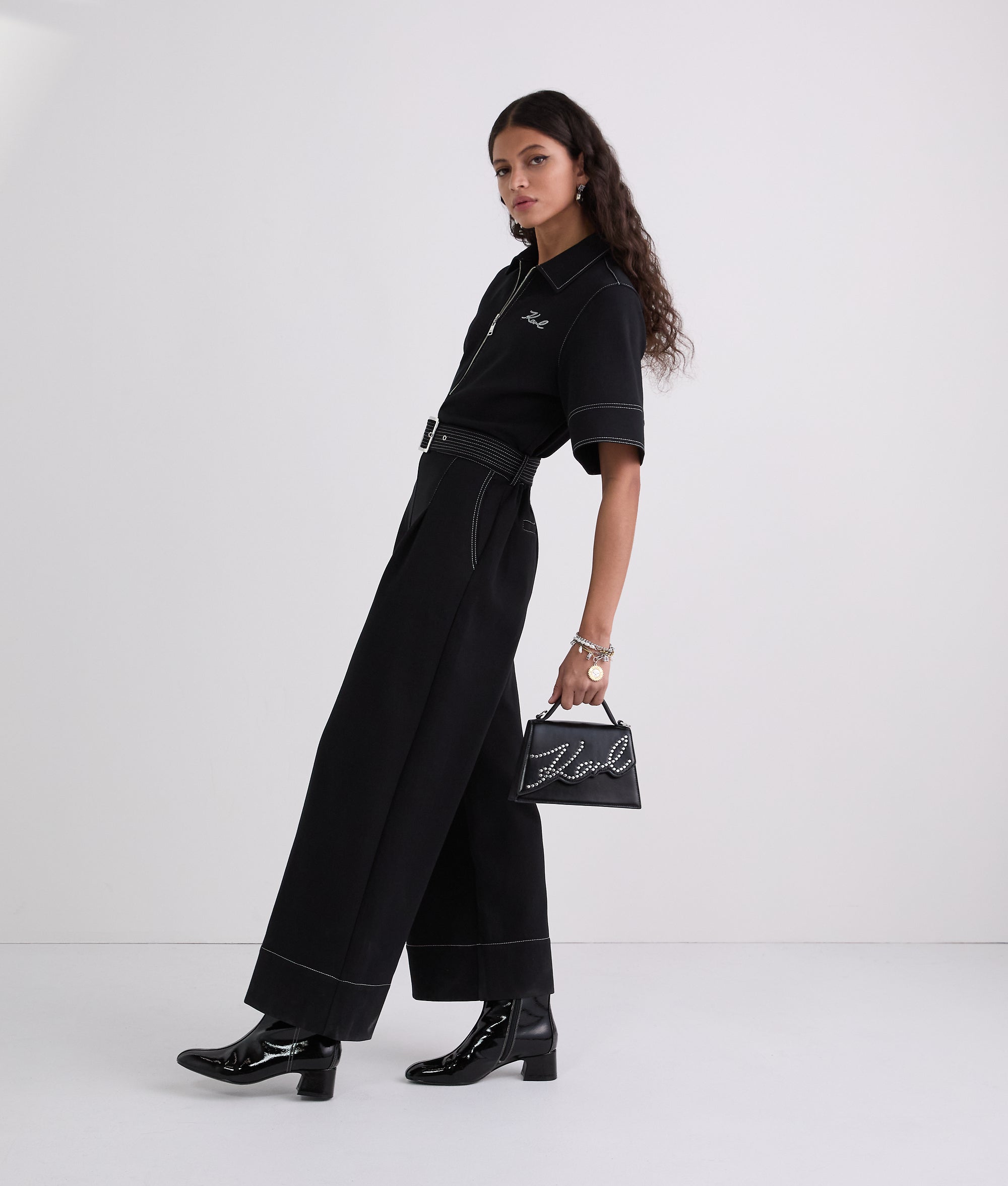 CONTRAST STITCH JUMPSUIT