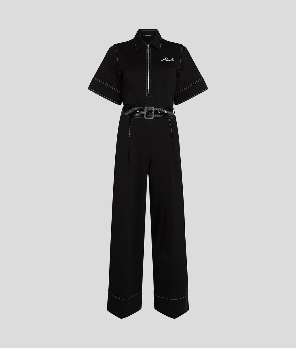 CONTRAST STITCH JUMPSUIT