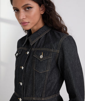CONTRAST STITCH DENIM JACKET