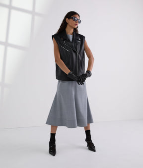 FAUX-LEATHER WAISTCOAT