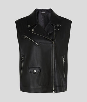 FAUX-LEATHER WAISTCOAT