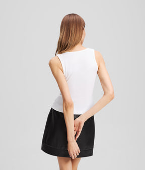 RIBBED V-NECK TANK TOP