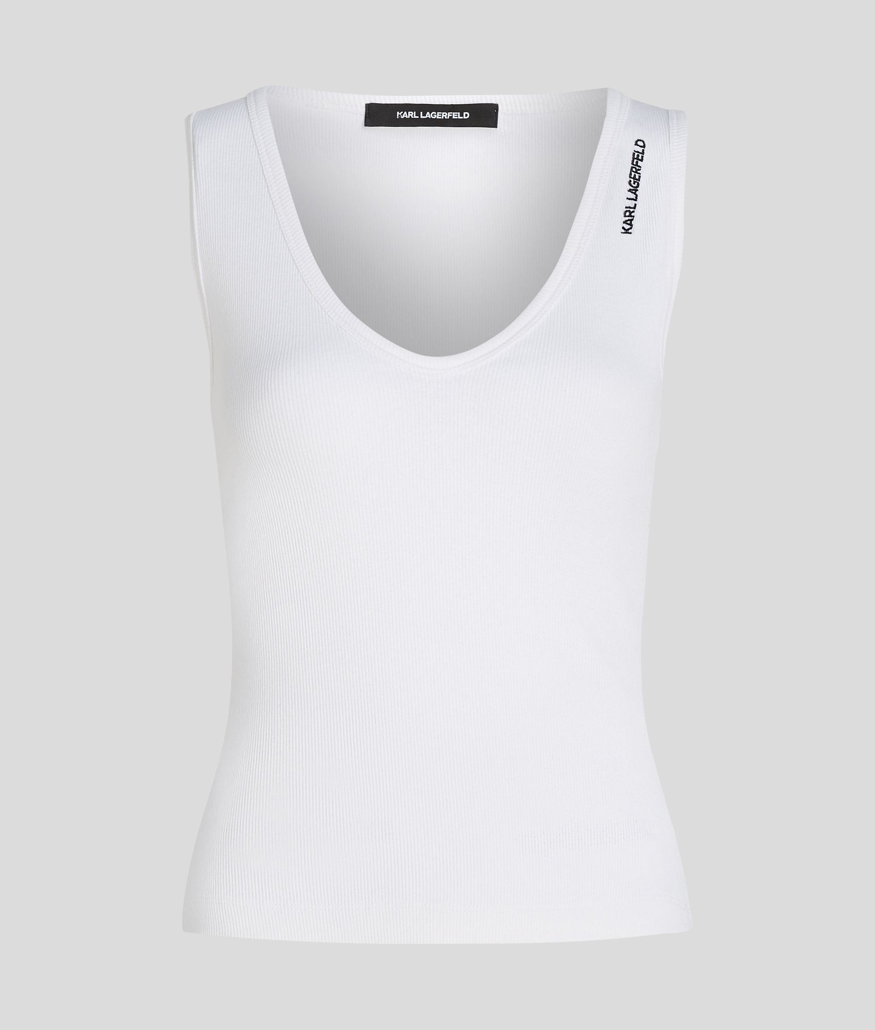 RIBBED V-NECK TANK TOP