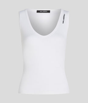 RIBBED V-NECK TANK TOP