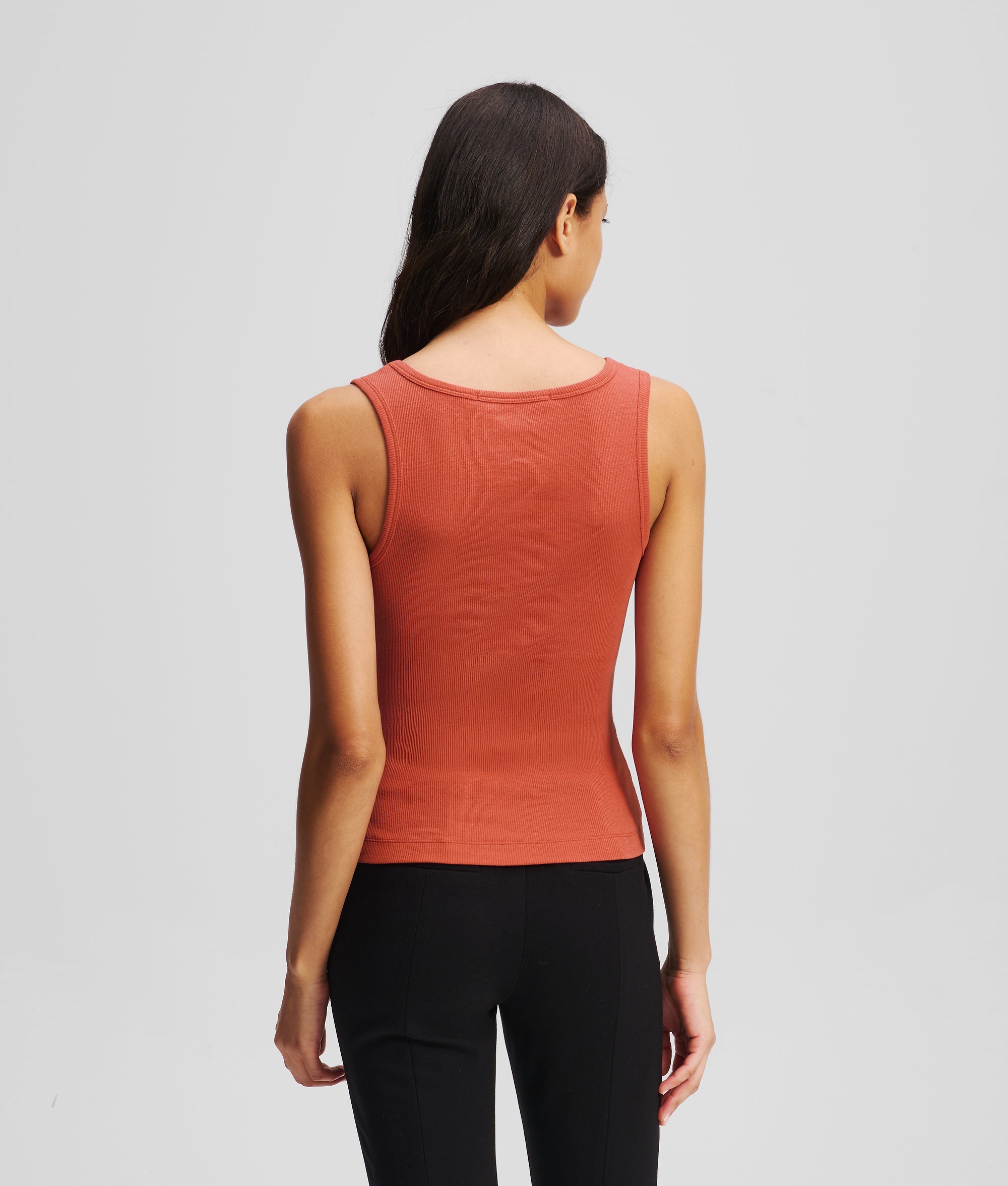 RIBBED V-NECK TANK TOP
