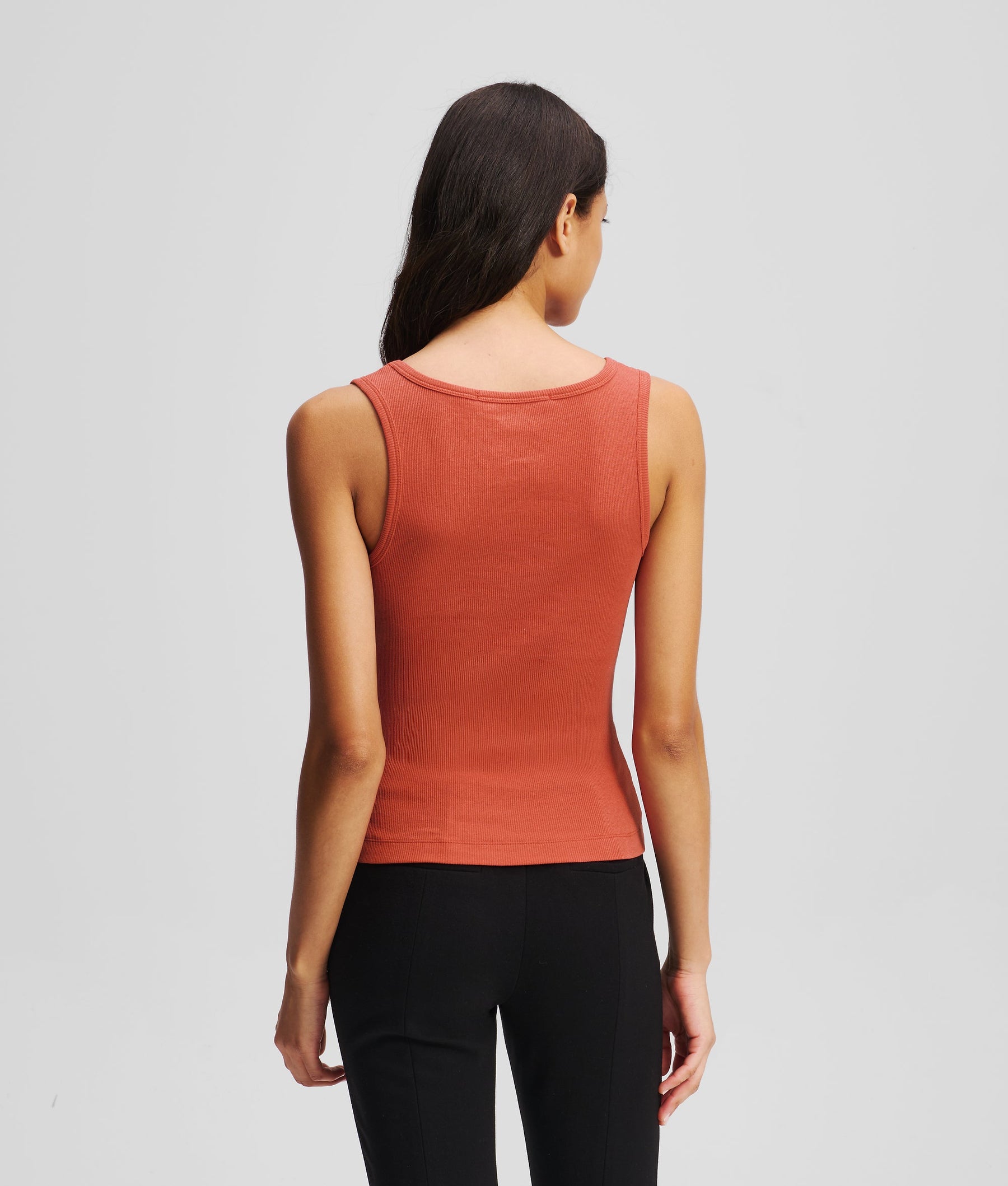 RIBBED V-NECK TANK TOP