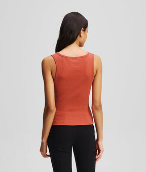 RIBBED V-NECK TANK TOP