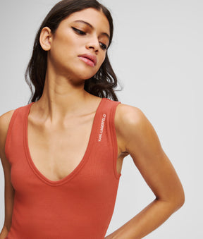 RIBBED V-NECK TANK TOP