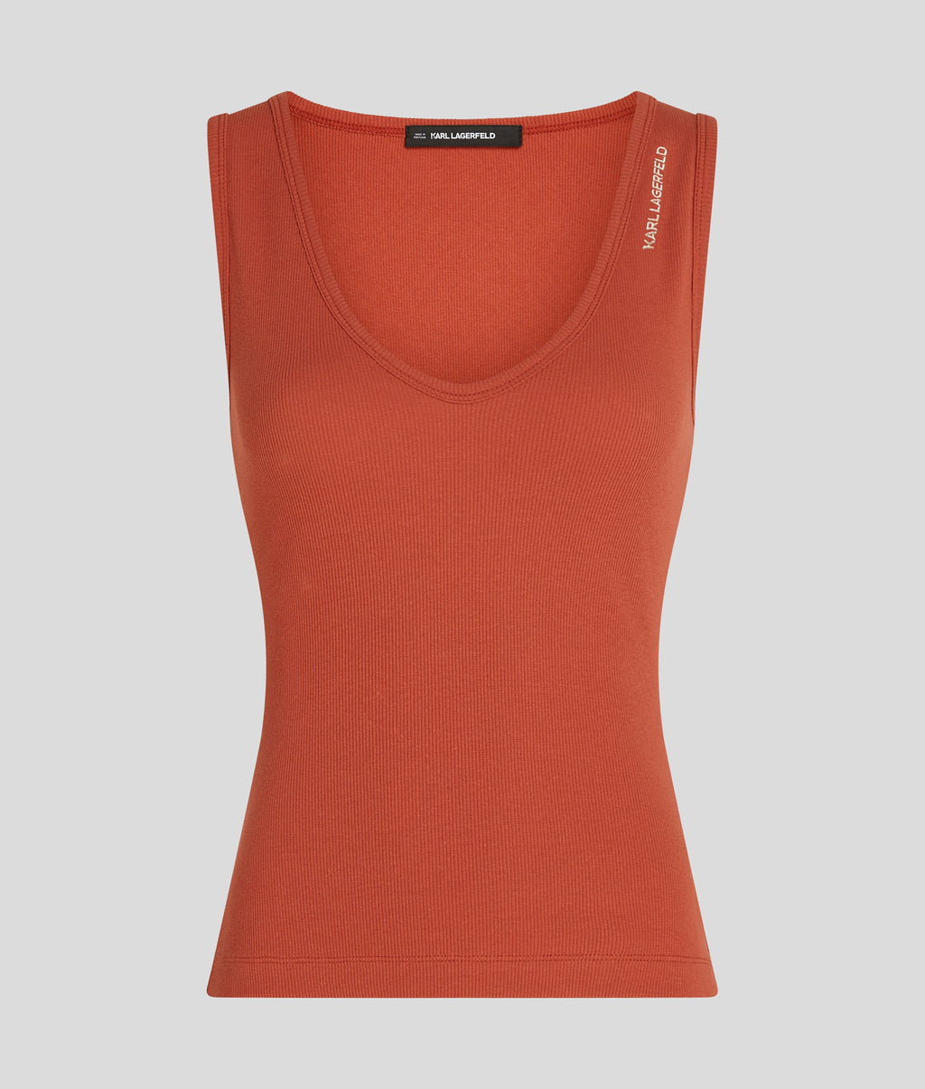 RIBBED V-NECK TANK TOP