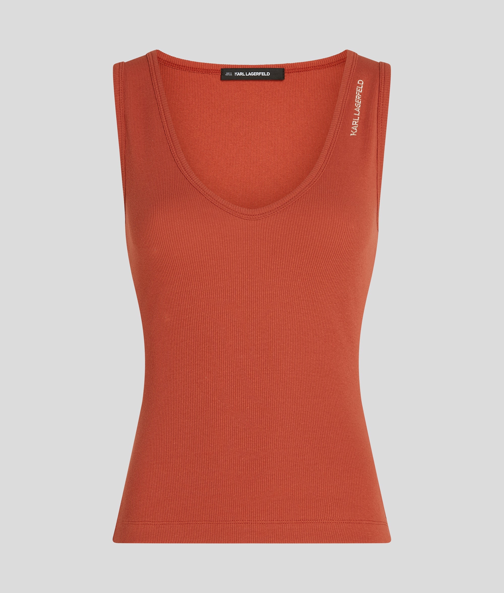 RIBBED V-NECK TANK TOP