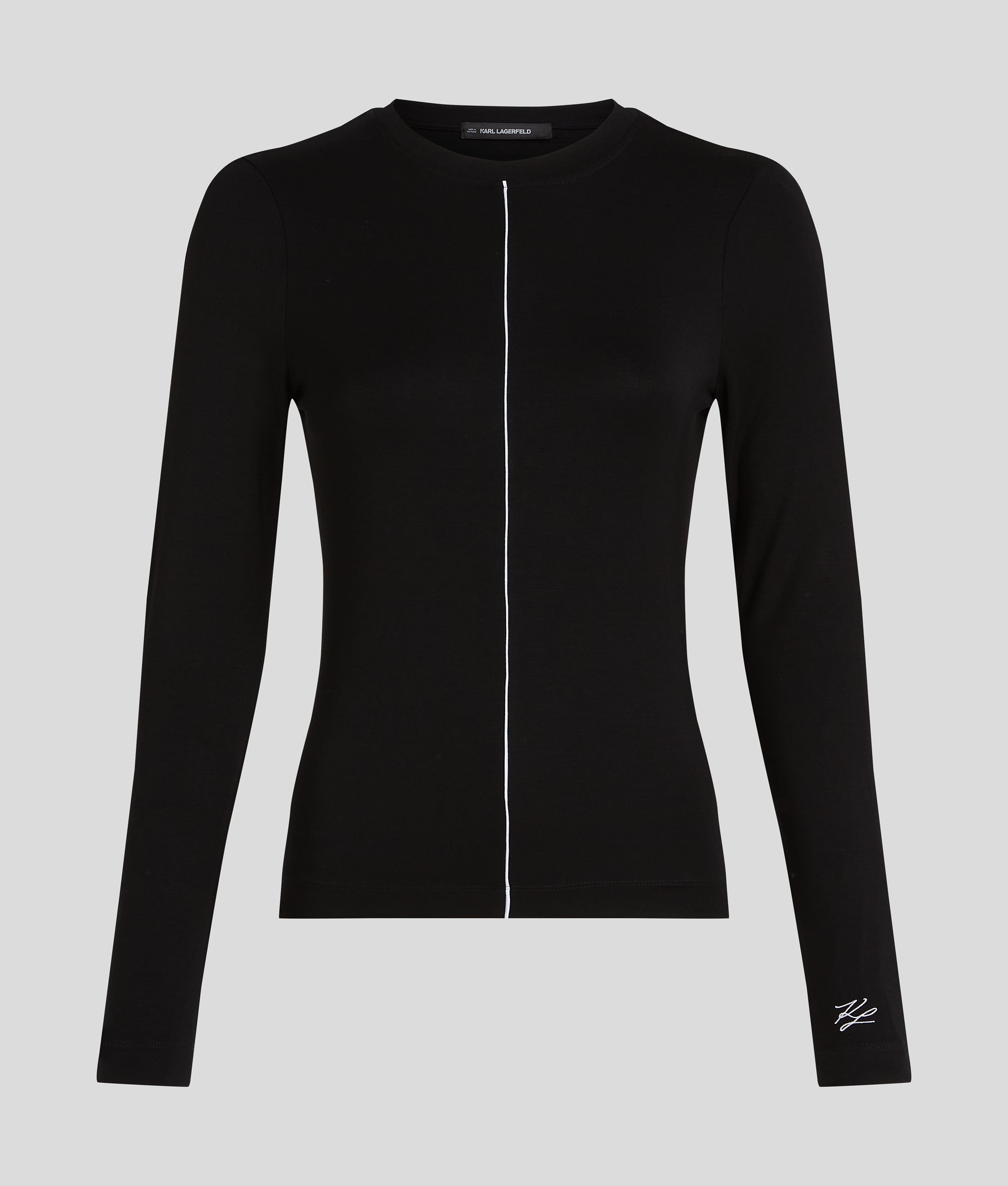 CONTRAST PIPING LONG-SLEEVED TOP