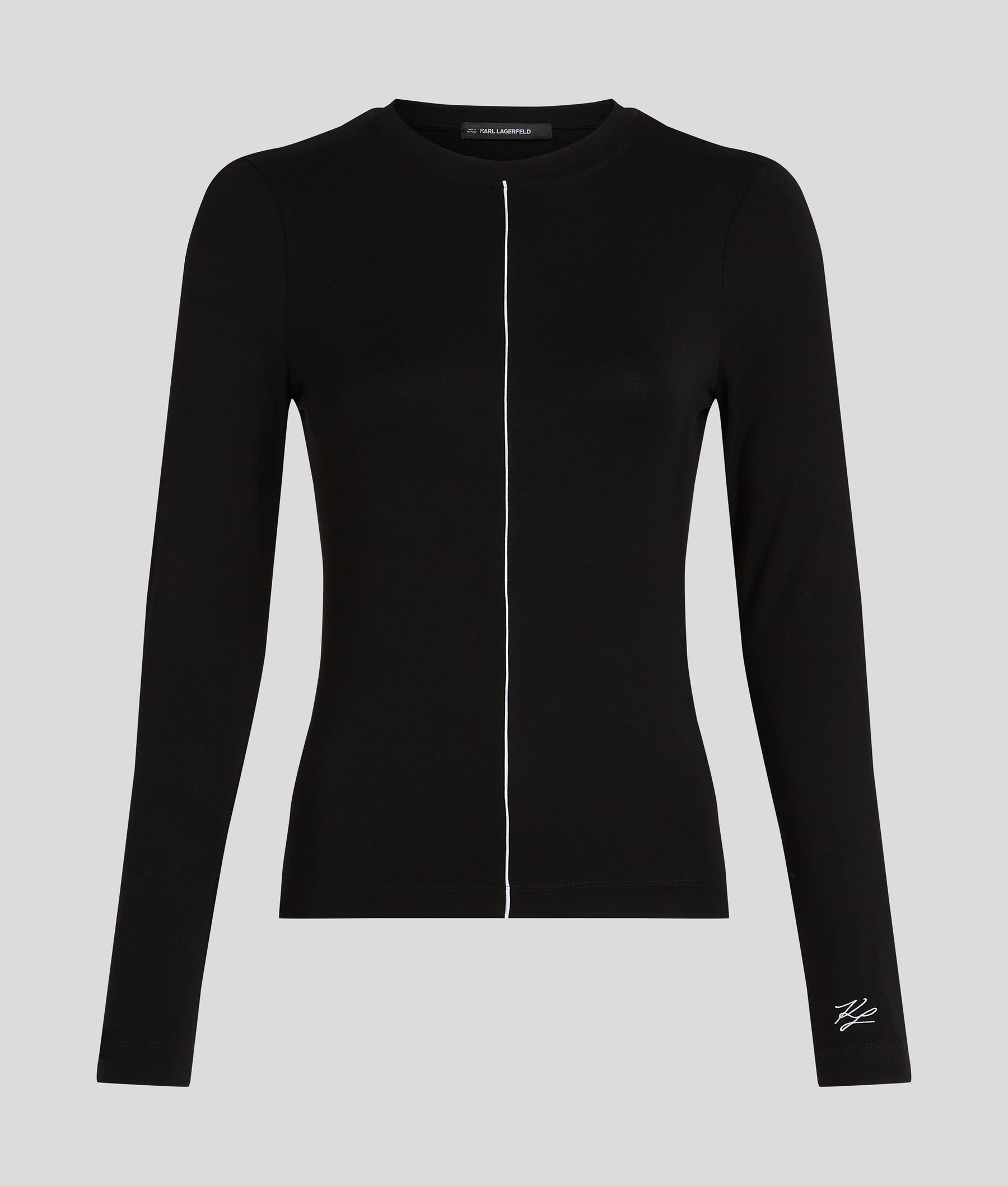 CONTRAST PIPING LONG-SLEEVED TOP