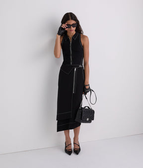 CONTRAST STITCH SLEEVELESS TOP