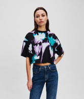 FLORAL-PRINT CROP T-SHIRT