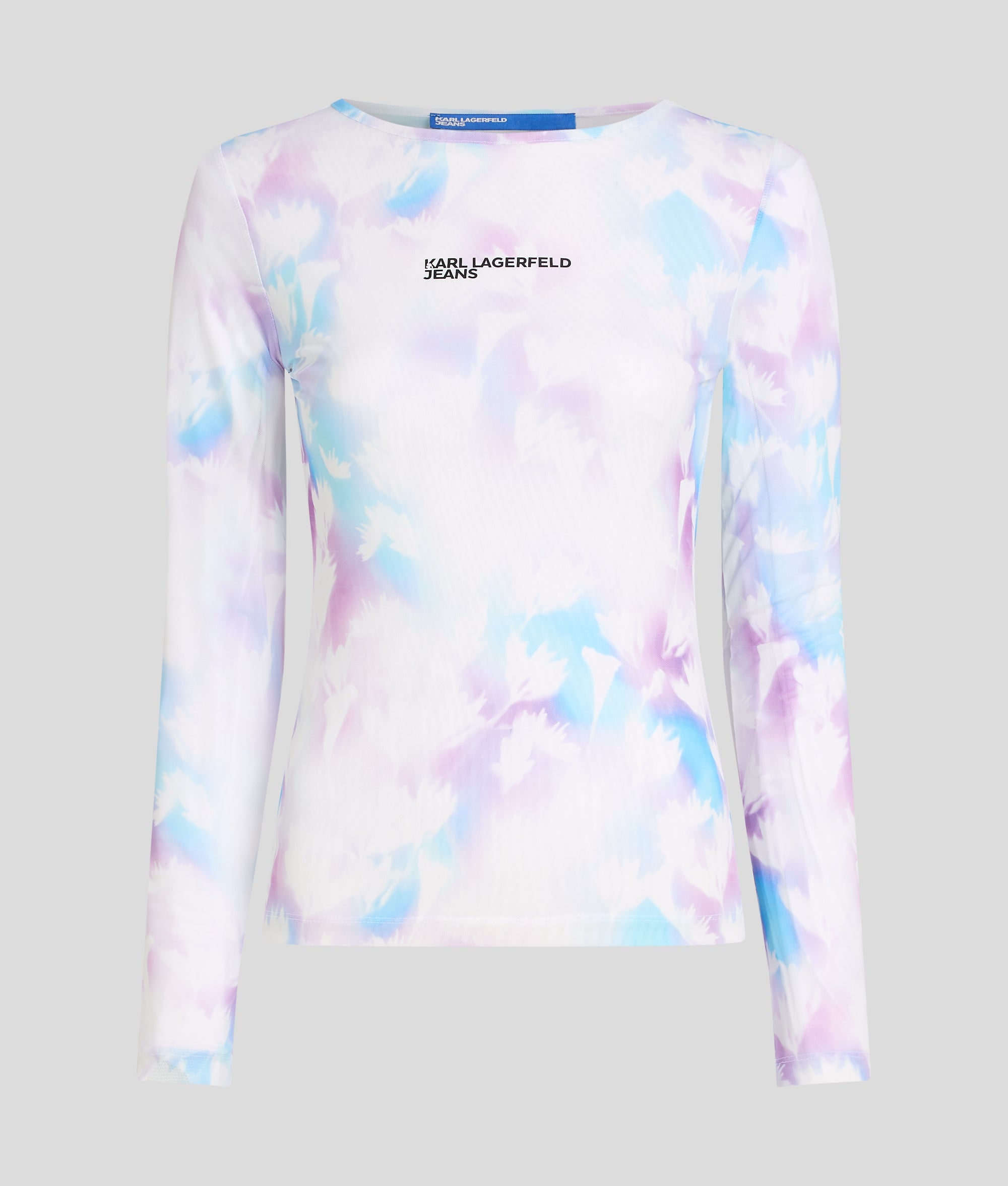 FLORAL-PRINT MESH T-SHIRT