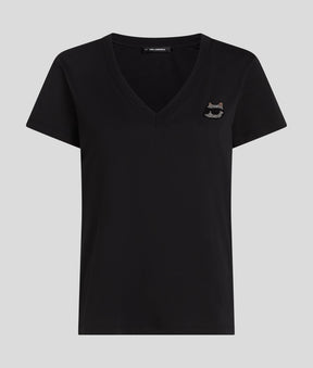 RHINESTONE IKON CHOUPETTE V-NECK T-SHIRT