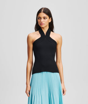 HALTERNECK KNITTED JUMPER