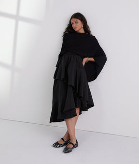 RIB-KNIT PONCHO