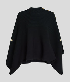 RIB-KNIT PONCHO