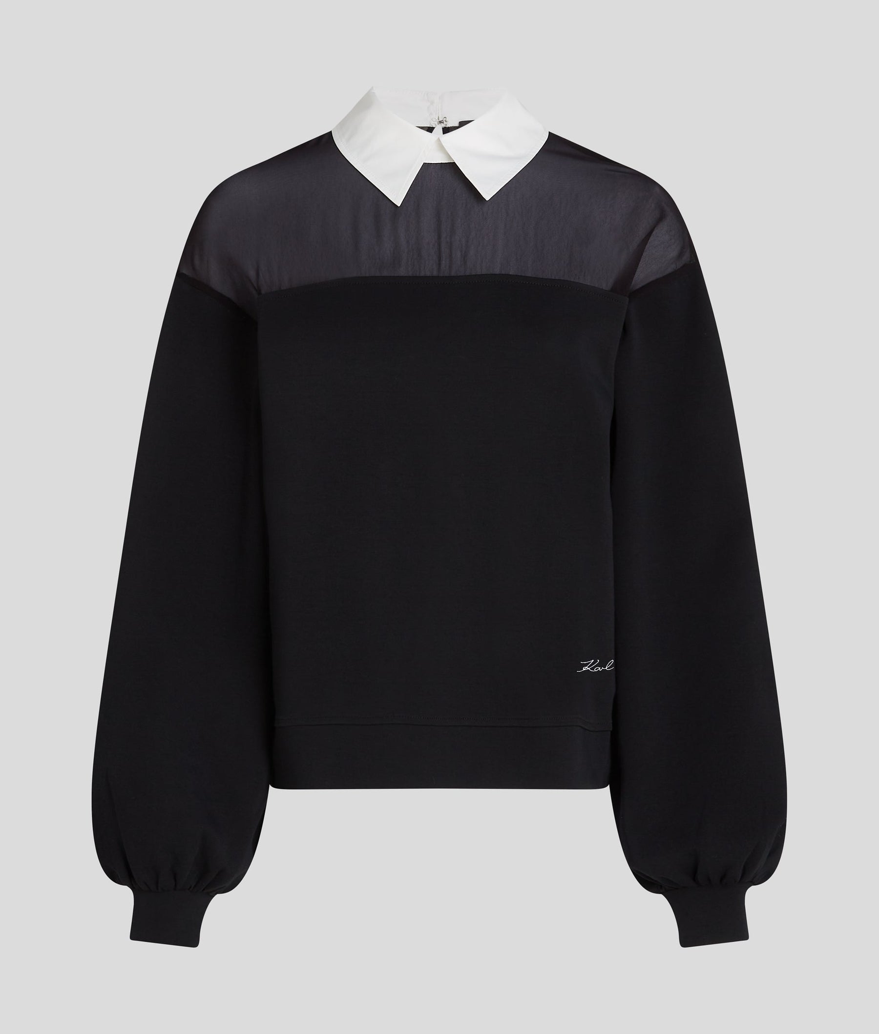 POPLIN COLLAR SWEATSHIRT