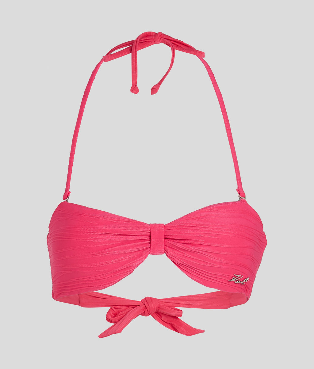 RIBBED BANDEAU BIKINI TOP