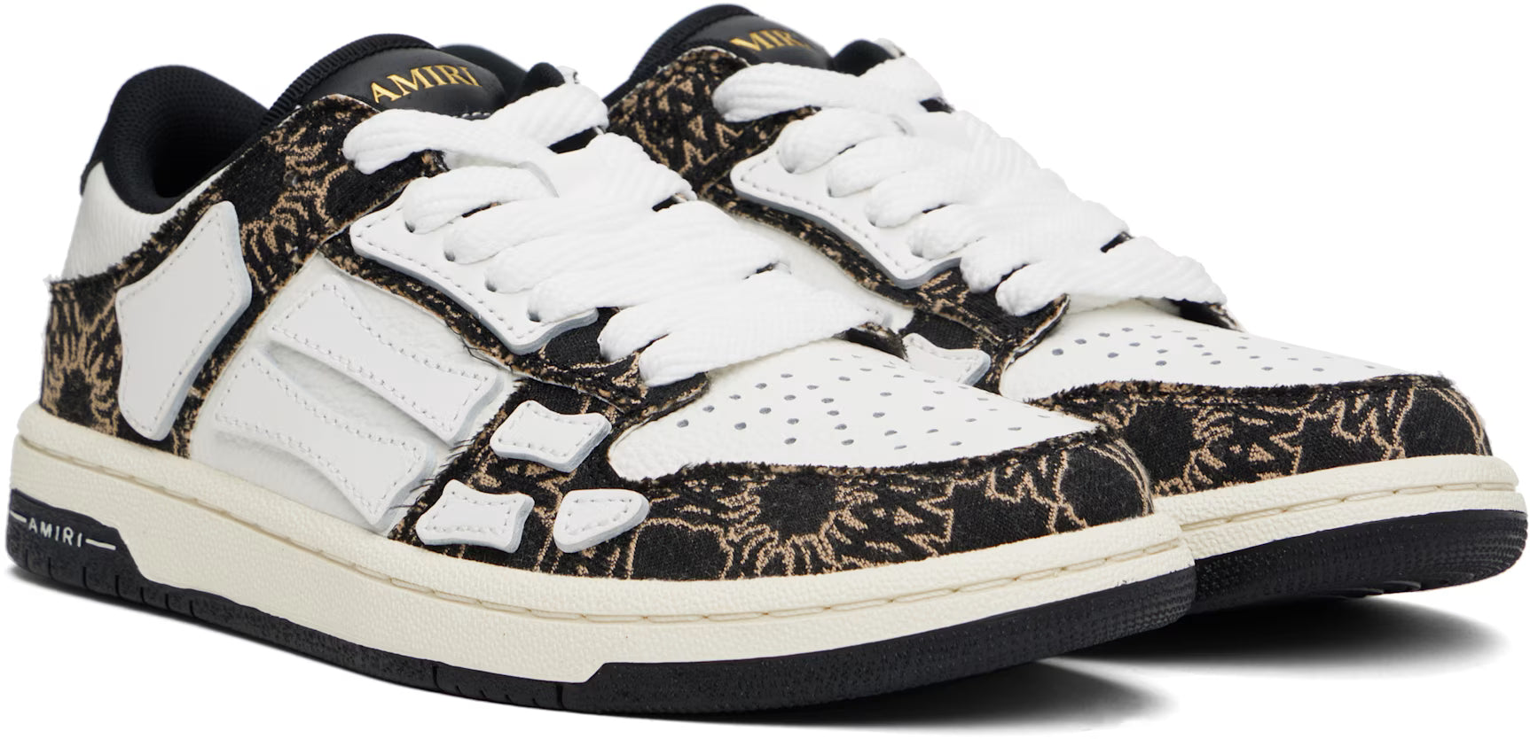 AMiri Women White & Black MA Quad Skel Low Top Sneakers