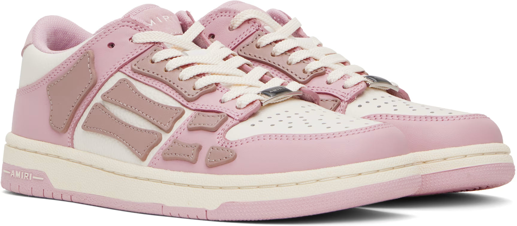 AMIRI Women White & Pink Skel-Top Low Sneakers