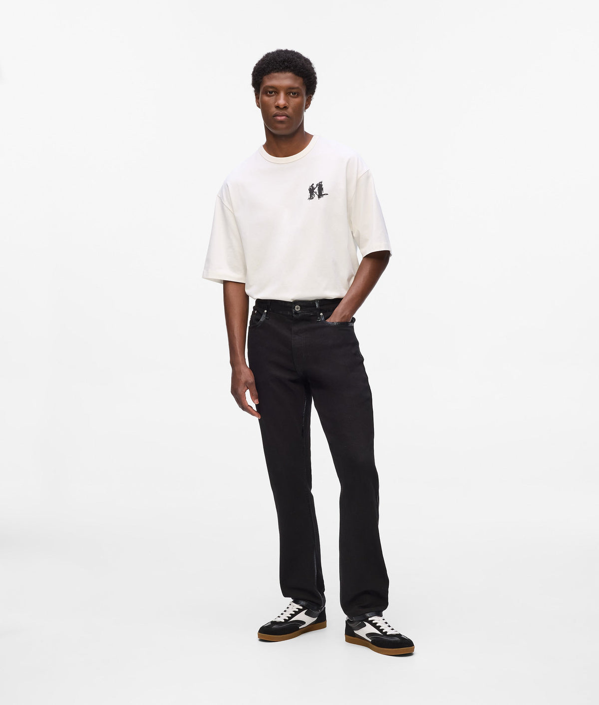 Metallic detail slim jeans