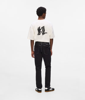 Metallic detail slim jeans