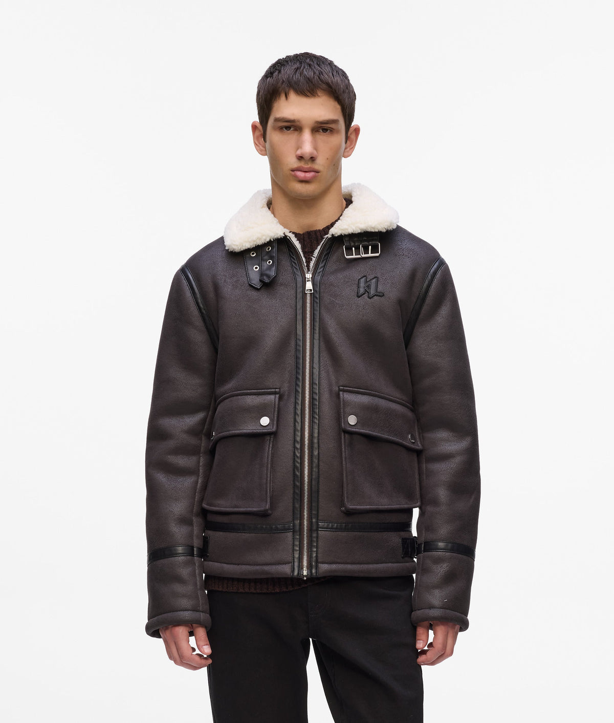 Monogram shearling jacket
