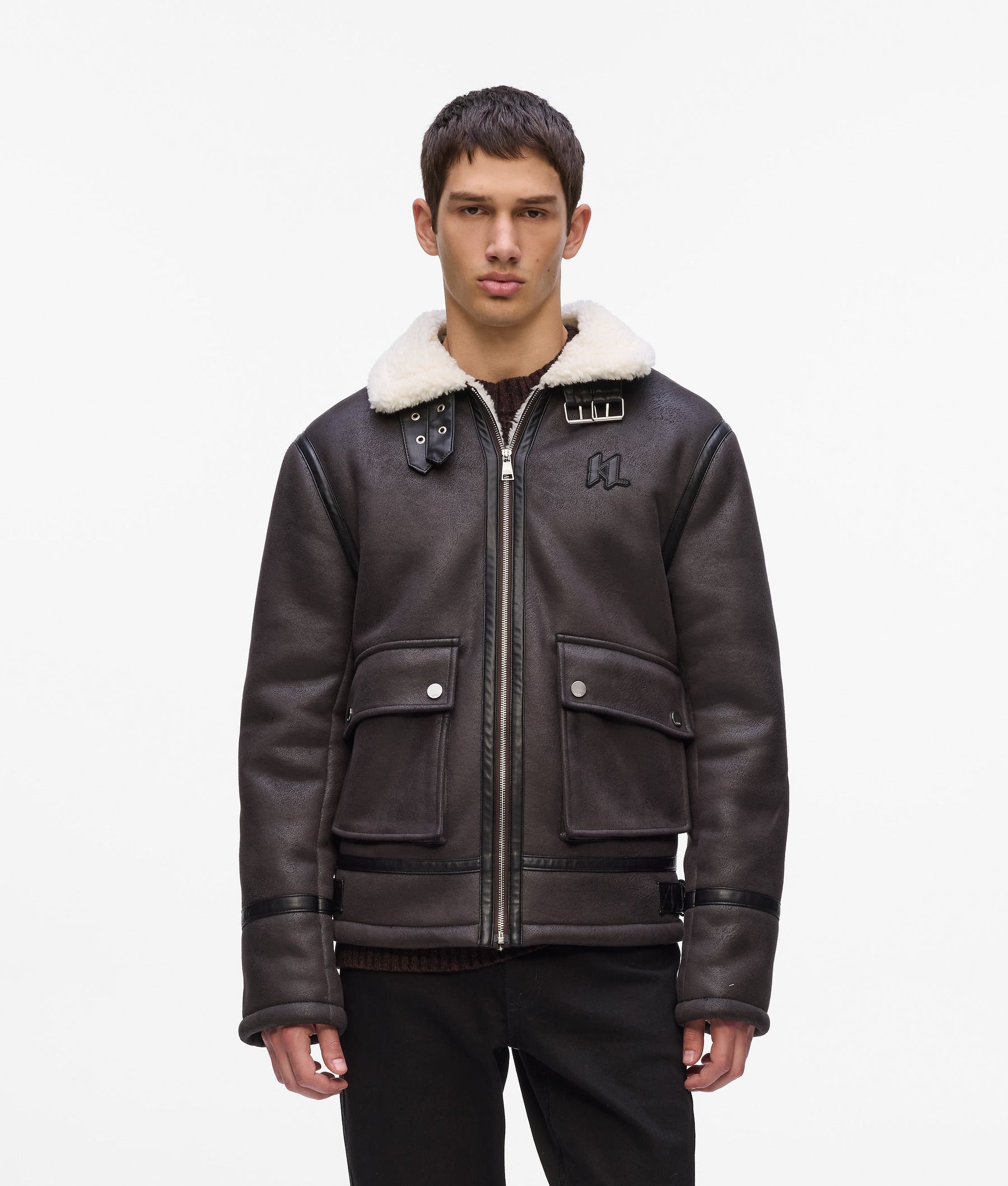 Monogram shearling jacket