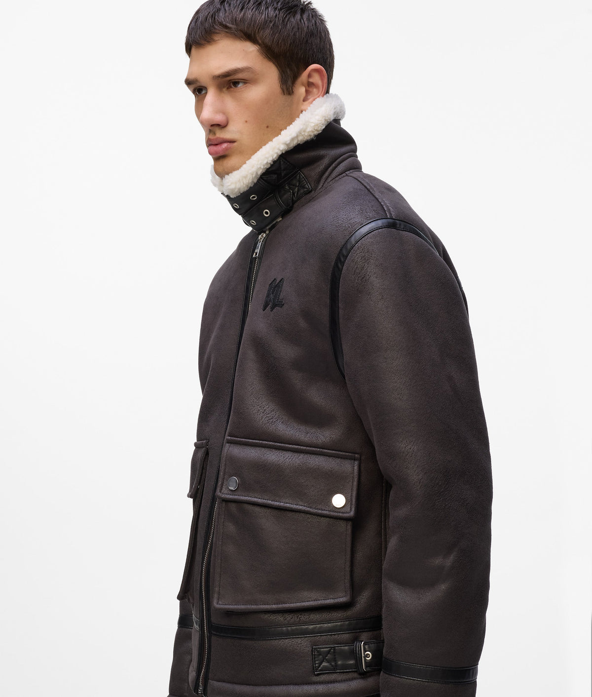 Monogram shearling jacket
