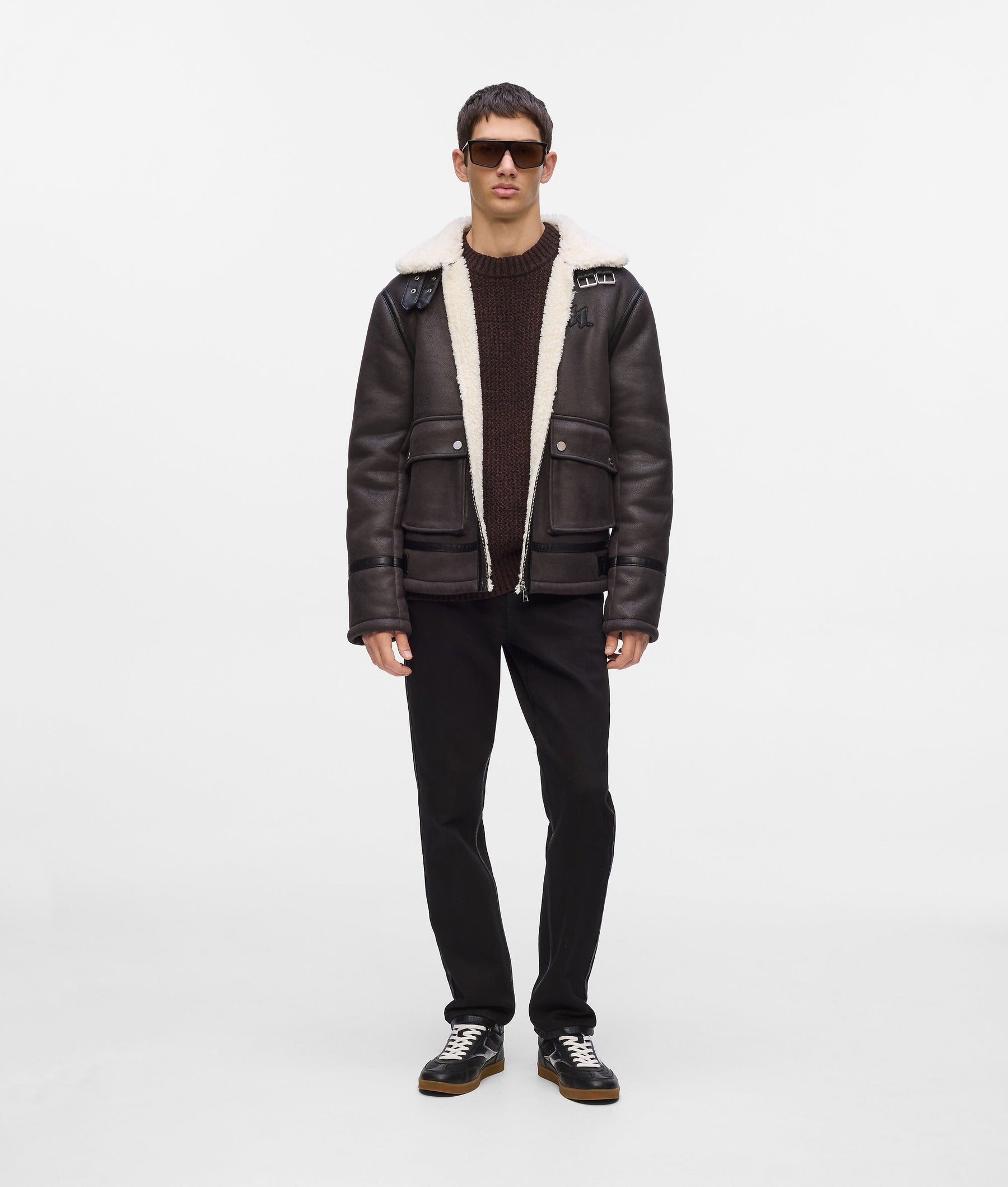 Monogram shearling jacket