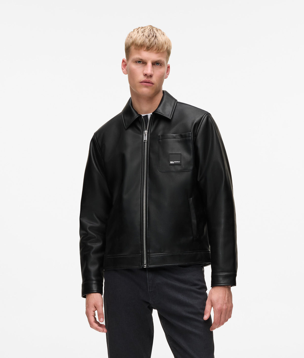 Faux-leather jacket