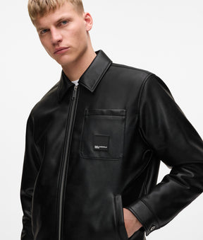 Faux-leather jacket
