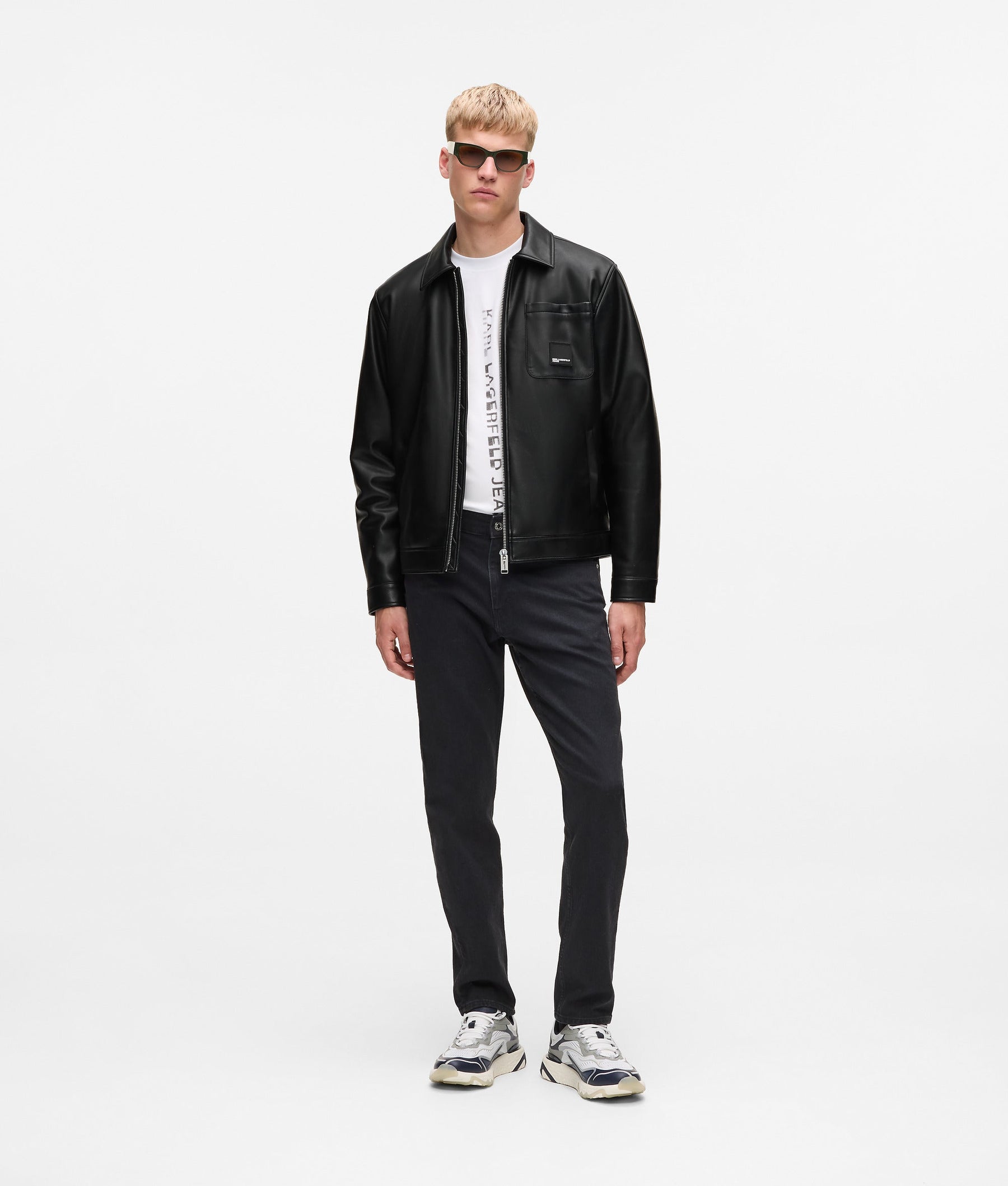 Faux-leather jacket