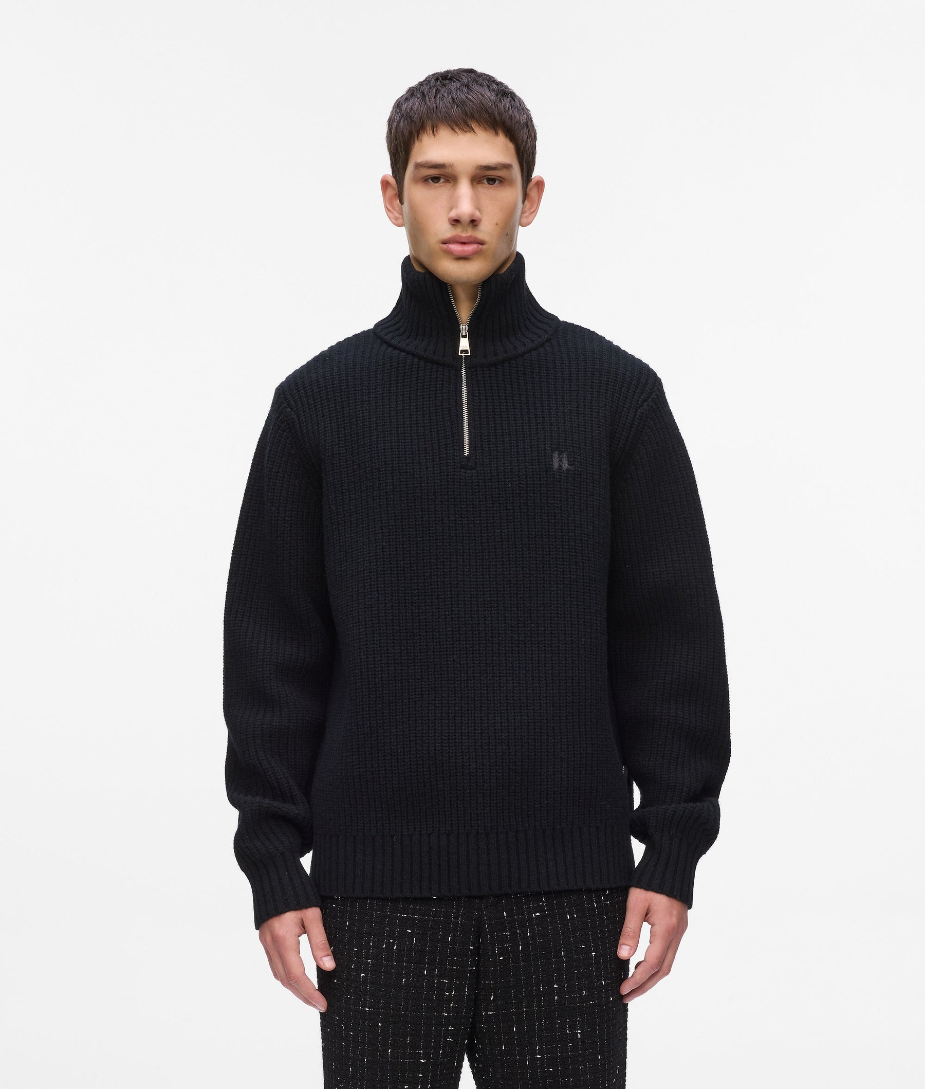 Half-zip turtleneck jumper