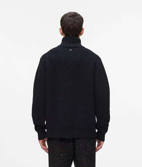 Half-zip turtleneck jumper