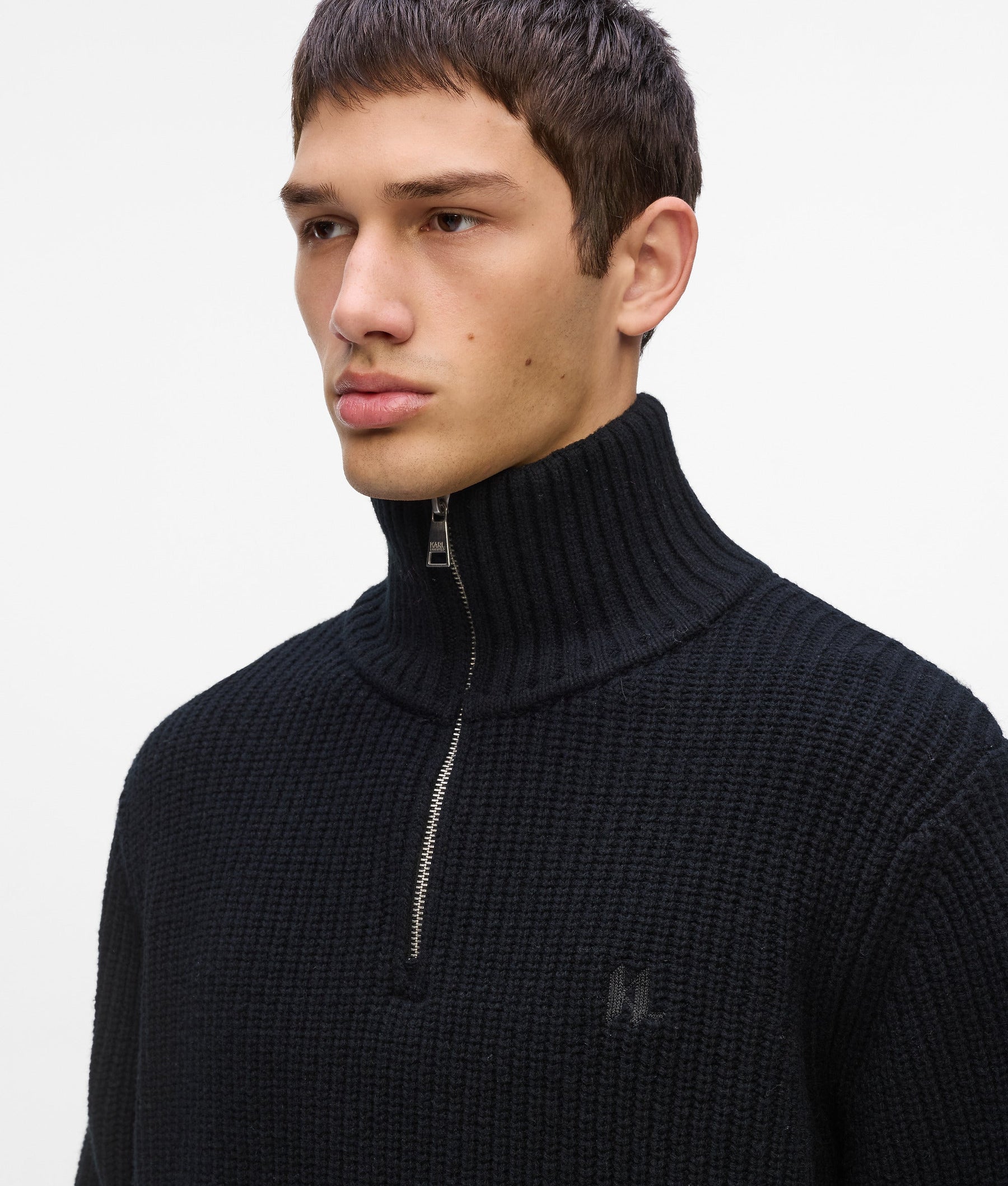 Half-zip turtleneck jumper