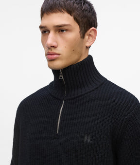 Half-zip turtleneck jumper